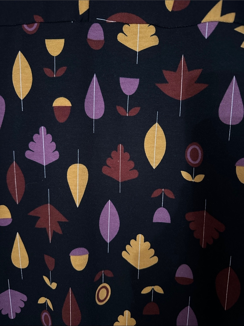 LuLaRoe Black Tunic with Mustard and Plum Floral Print - Picture 4 of 4
